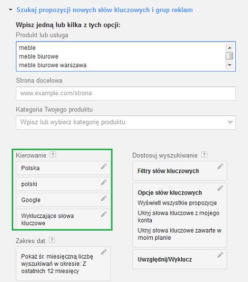 kierowanie w Google AdWords