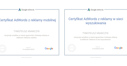 Tymoteusz zdobywa 4 nowe certyfikaty!