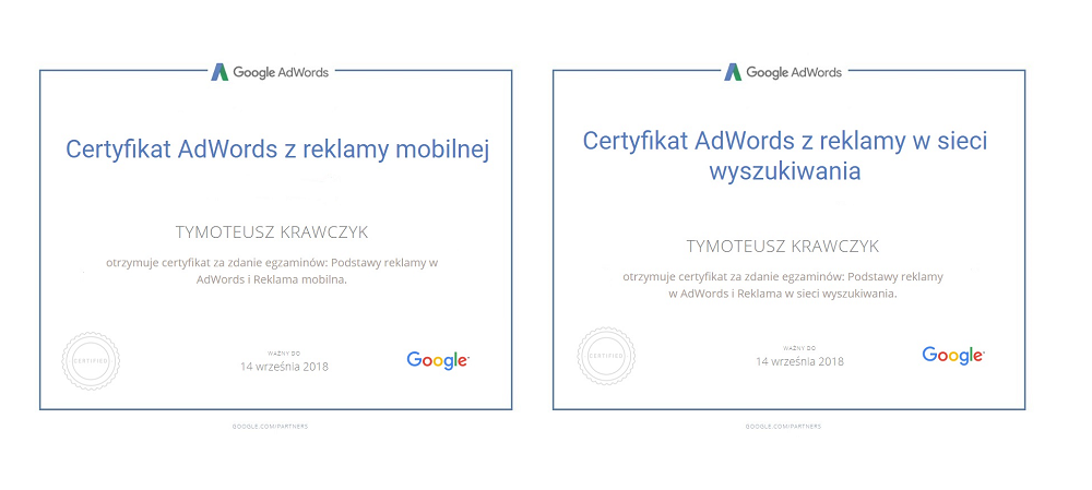 Tymoteusz zdobywa 4 nowe certyfikaty!