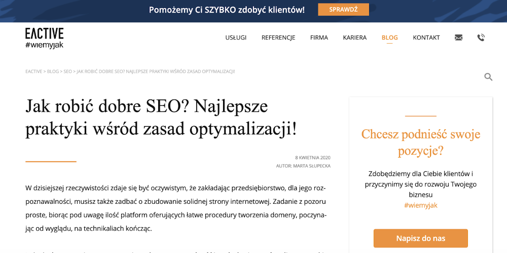 Screen - wpis blogowy - eactive