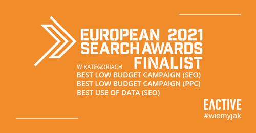 EACTIVE finalistą European Search Awards 2021