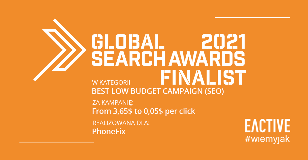 Eactive finalistą Global Search Awards 2021