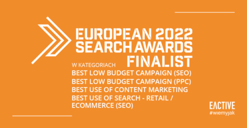 EACTIVE finalistą European Search Awards 2022