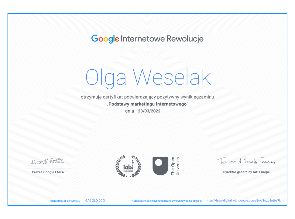 Certyfikat-Podstawy-marketingu-internetowego-Olga-Weselak