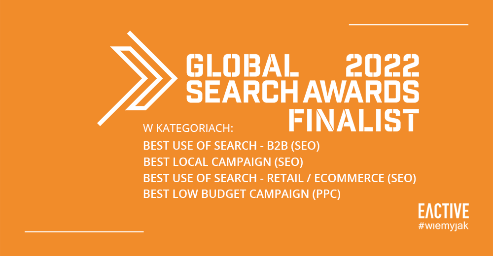 EACTIVE finalistą Global Search Awards 2022