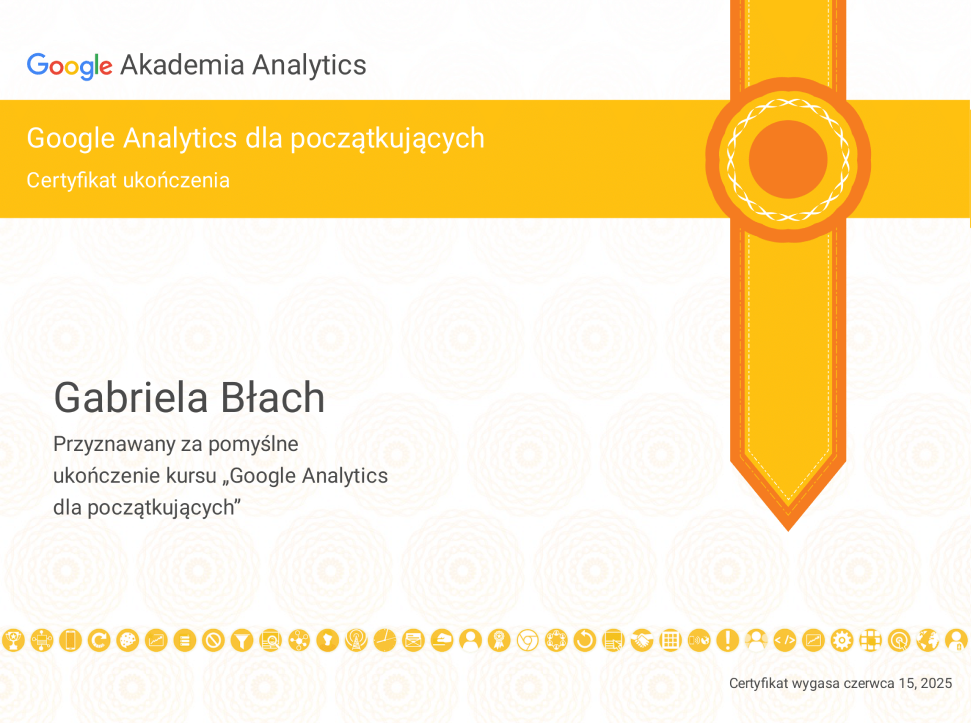 Certyfikat-Google-Analytcs-dla-poczatkujacych-Gabriela-Błach