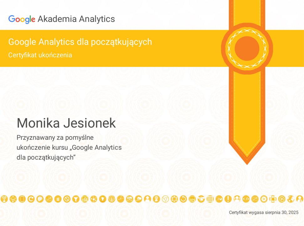 Certyfikat-Google-Analytcs-dla-poczatkujacych-Monika-Jesionek