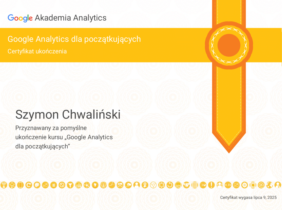 Certyfikat-Google-Analytcs-dla-poczatkujacych-Szymon-Chwaliński